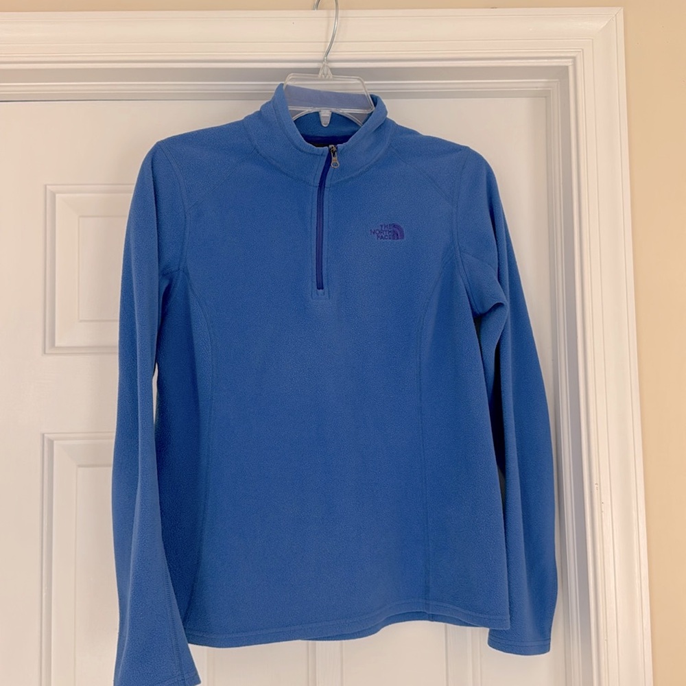 North Face blue light fleece 3/4 zip